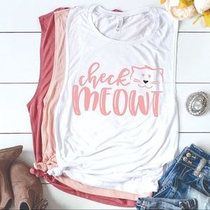 CHECK ME OUT KITTEN CAT ANIMAL LOVER MUSCLE TANK